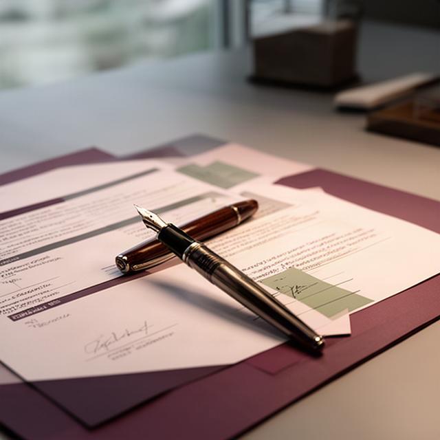 Fountain pen beside marked commercial contract pages on a Singapore office desk